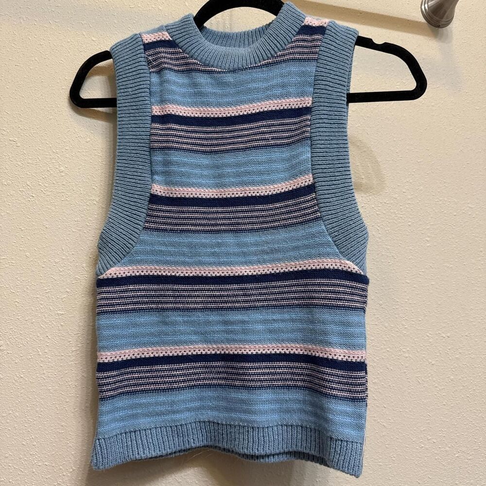 Nasty Gal blue multi colored sweater vest - Small
